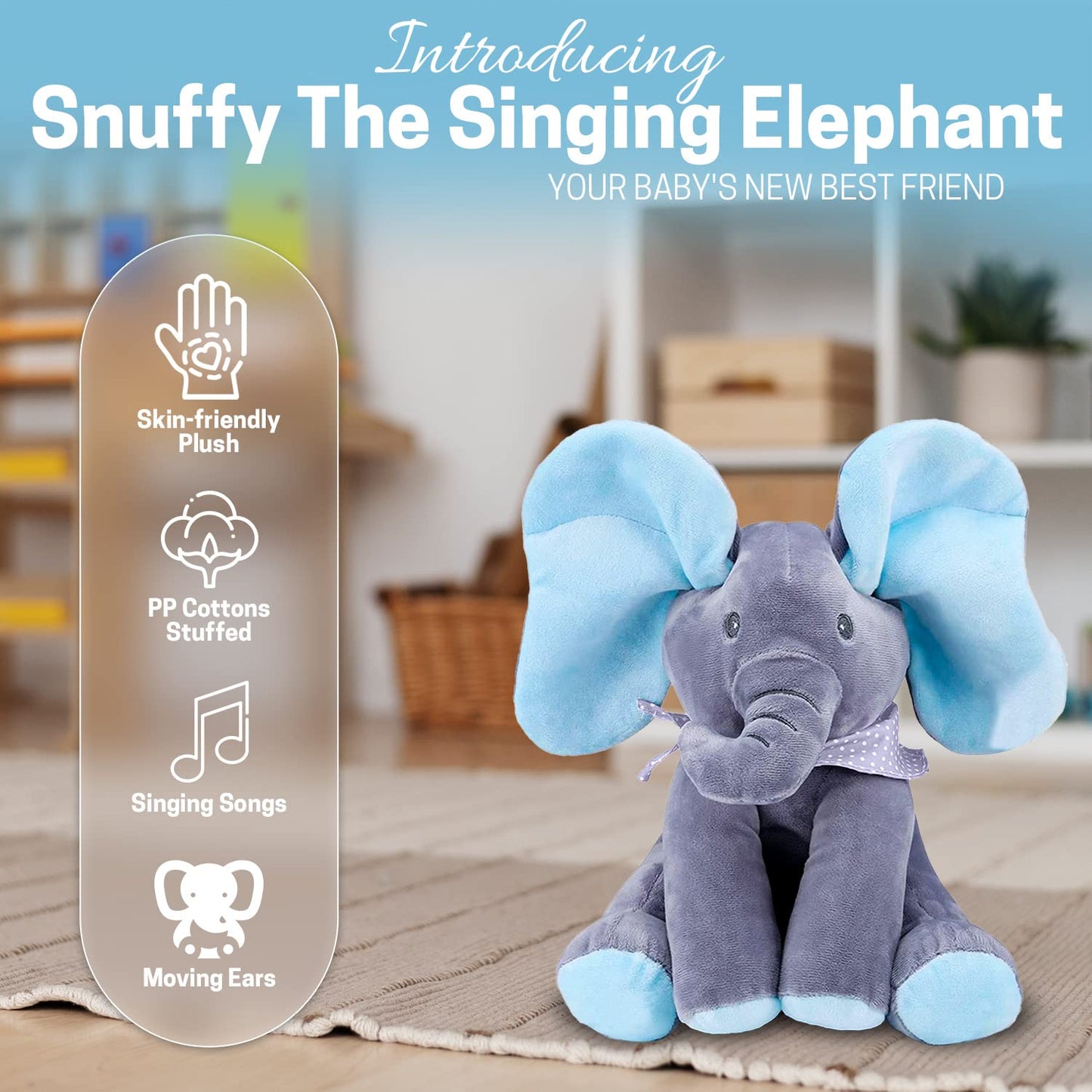 Interactive Pee-ka-boo Elephant Plush toy