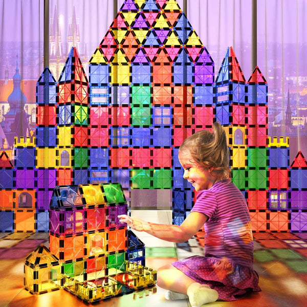 32 piece Magnetic tiles Building blocks (3D Clear Educational STEM Toys)