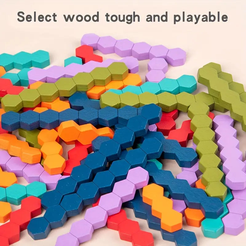 Hexagon Design Wooden Jigsaw Puzzles