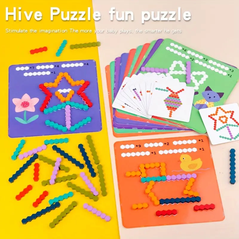 Hexagon Design Wooden Jigsaw Puzzles