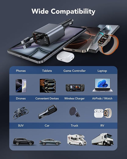 ZapCord 30w - Retractable car charger