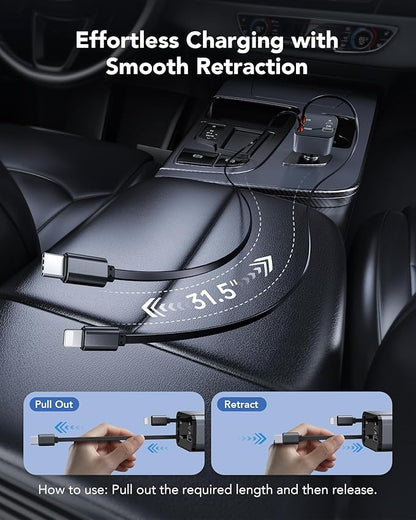 ZapCord 30w - Retractable car charger