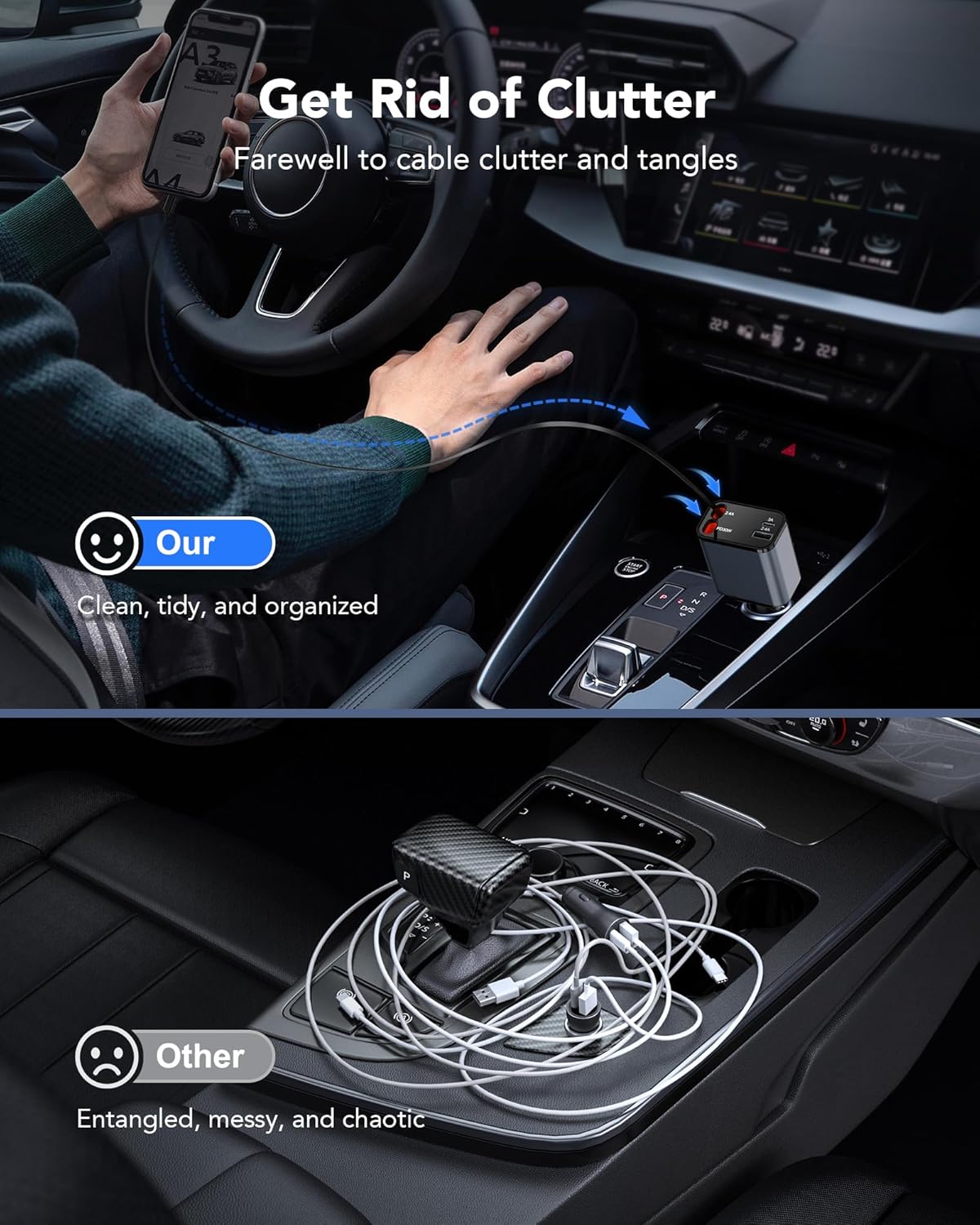 ZapCord 30w - Retractable car charger